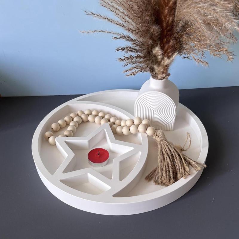 Round Tray Molds Star and Moon Silicone Mould Epoxy Resin Molds Jewelry Tray Molds Castings Molds Storage Tray Molds