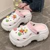 Women's Baotou Platform Trend Heighten Hole Shoes Outdoor Non Slip Lightweight Comfortable Sandals Hawaii Casual Half Shoes