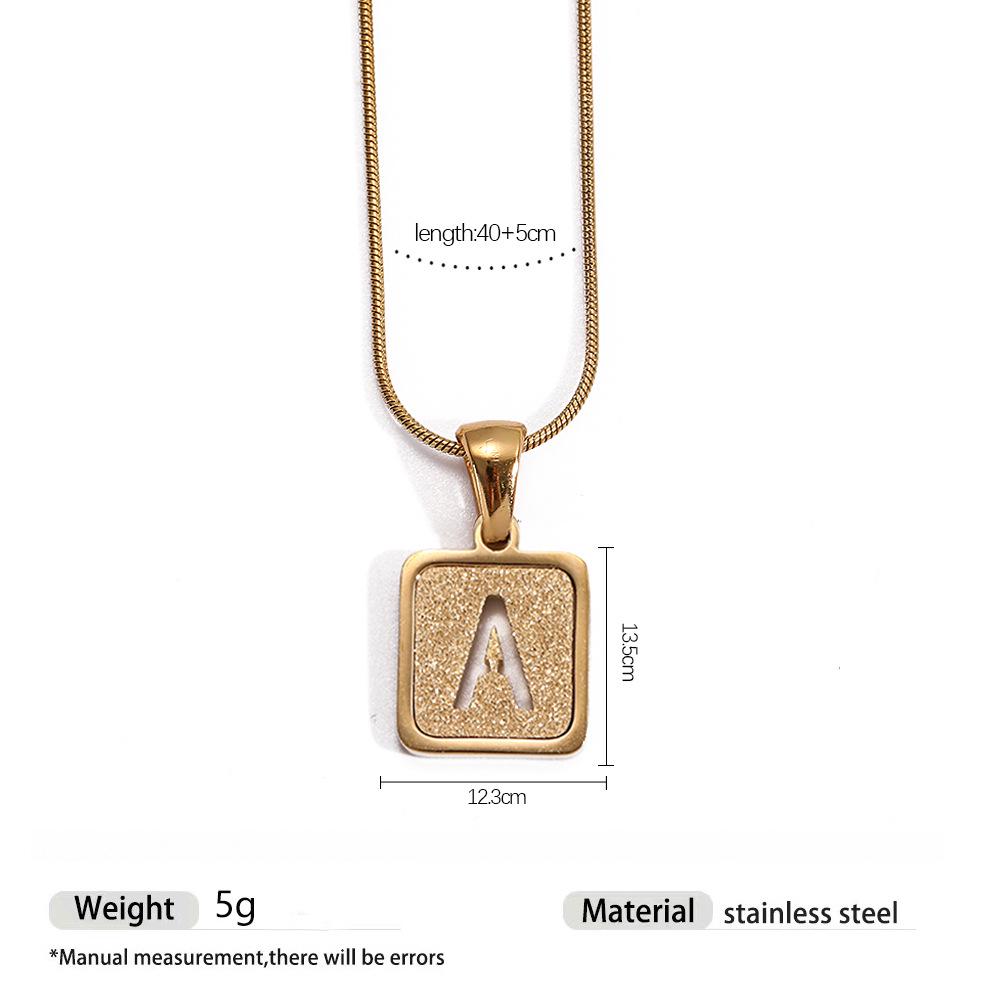 Stainless Steel Electroplated 26-Letter Pendant Necklace with Round Snake Chain