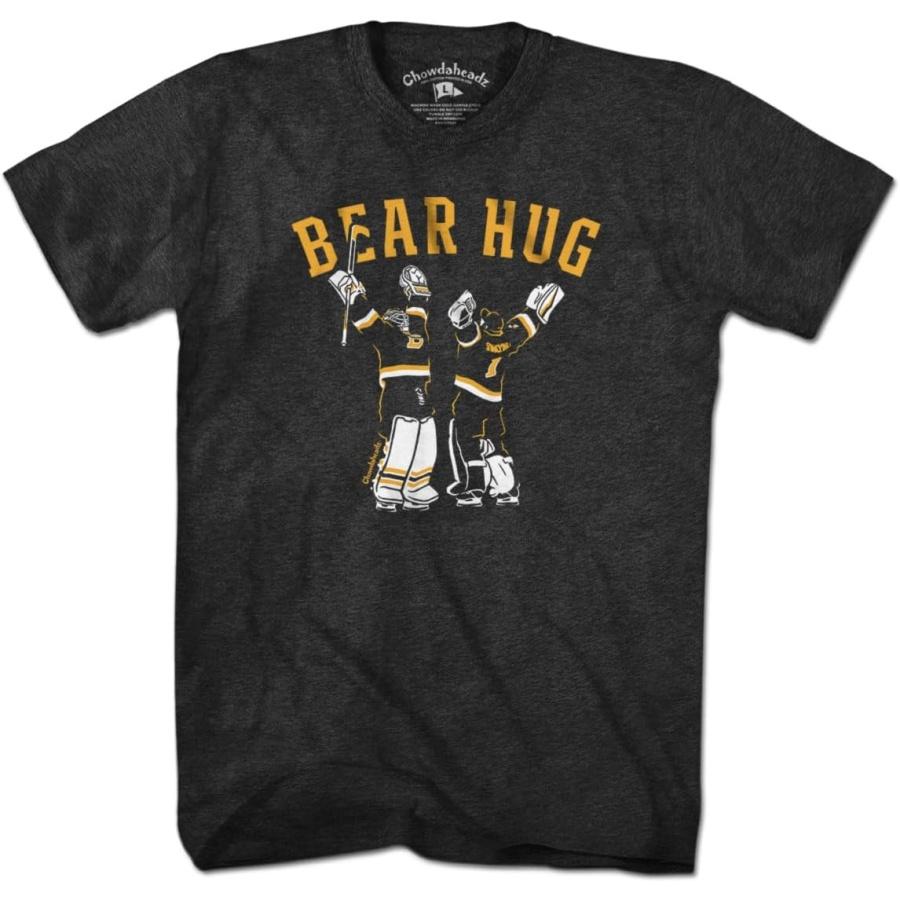 Chowdaheadz Bear Hug Boston Hockey T-Shirt – Unisex Boston Hockey Fan Tee XXXXXL чёрный