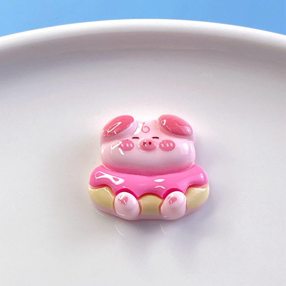 

Кремовый гель DIY резинки для волос и украшения для чашек с очаровательными розовыми свиньями из смолы StyleB