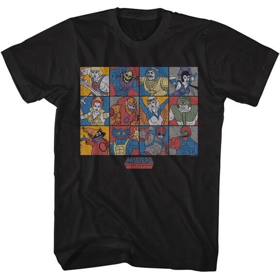 Masters Of The Universe 12 Character Blocks Skeletor He-Man She-Ra Men T Shirt XL
