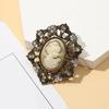 Classical Cameo Portrait Brooch Retro Filigree Design With Sturdy Alloy Women's Clothing Accessory For Gift Giving