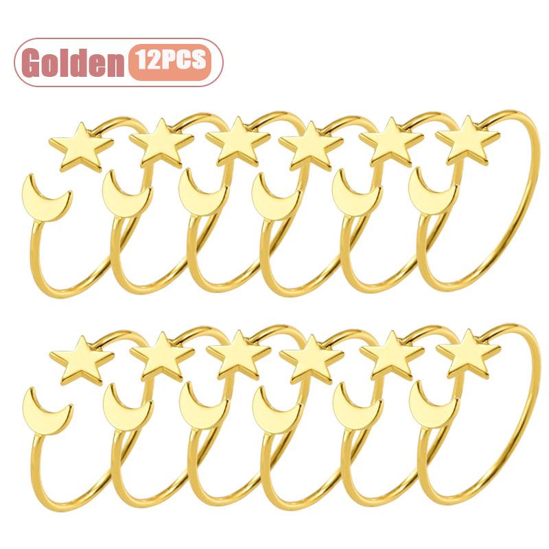 Star and Moon Napkin Rings Elegant Napkin Holders for Weddings Anniversaries Birthdays Easter Christmas and Table Decor