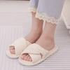 Fashion Kidmi Corduroy Women Slippers Indoor Open Toe House Shoes Memory Foam Slides With Adjustable Bow Strap Spring New Lady Slippers