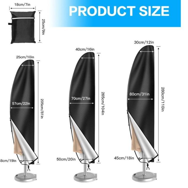 210D Thickened Banana Umbrella Cover Oxford Fabric Dustproof Protector for Patio Garden
