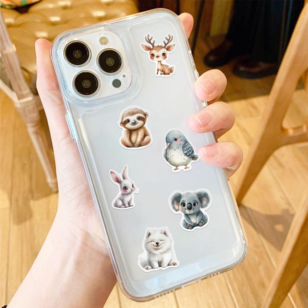 50pcs Cute Watercolor Animals Graffiti Stickers Phone Scrapbook Motorcycle Waterproof Cartoon Sticker