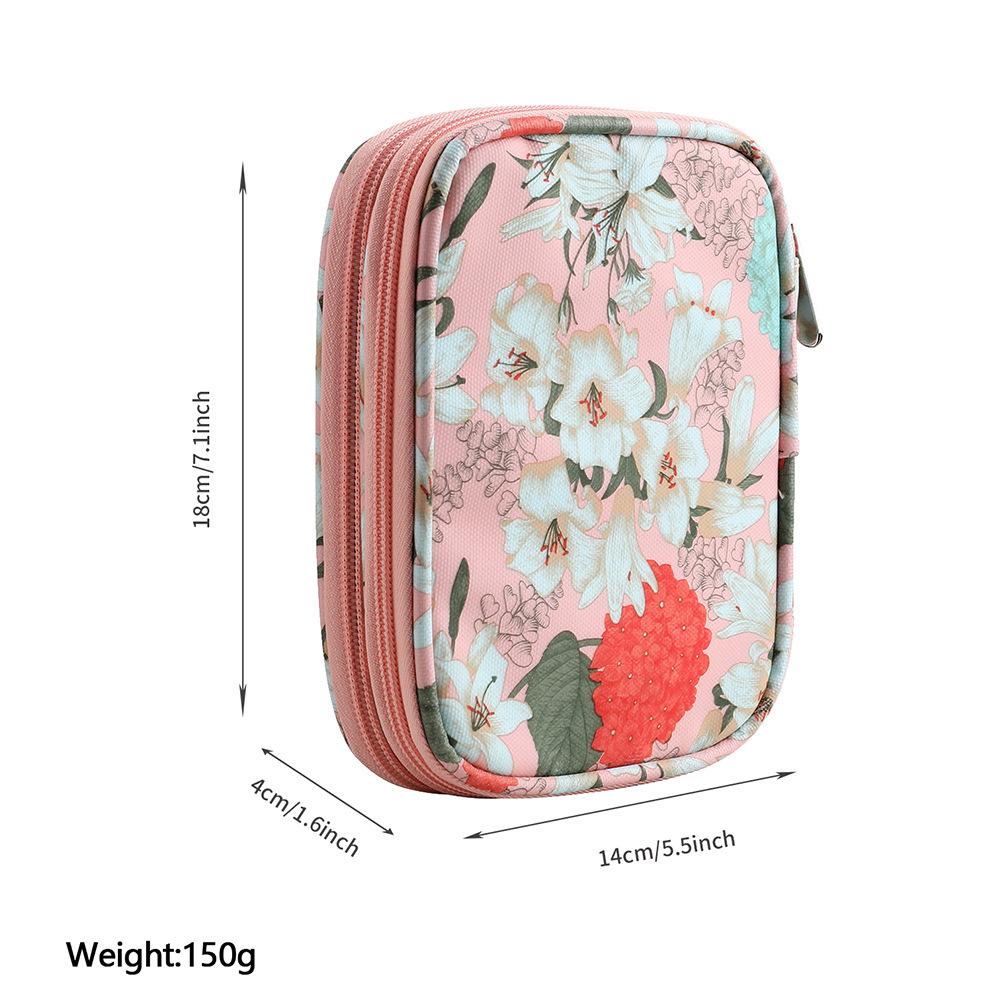 Dwuwarstwowa zapinana na zamek torba szydełkowa na narzędzia dziewiarskie