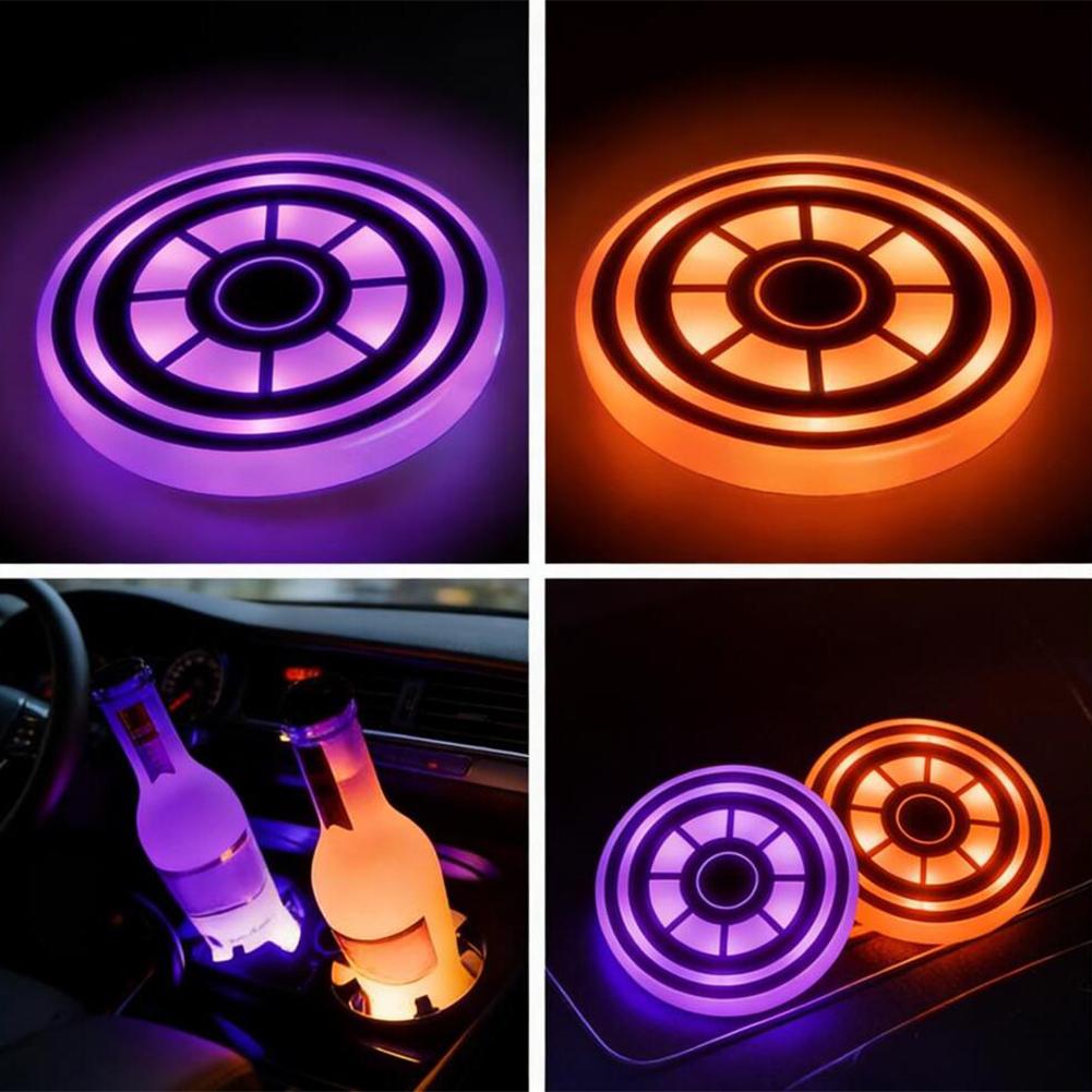 

For Night Driving LED Car Cup Lights Ambient Lighting For Cars Led Car Lights Waterproof Mat Waterproof Design China Mainland