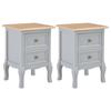 Table De Chevet - VIDAXL - 2 Pcs - Gris - MDF - 35x30x49 Cm