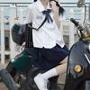 Tai Fu Yi Zhong JK Original Navy Plaid Skirt & Short Sleeve Taiwan School Uniform