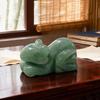 Traditional Chinese Zodiacs Green Aventurine Ornament Carved Crystal Animal Statue For Cultural Home Decors Collectibles