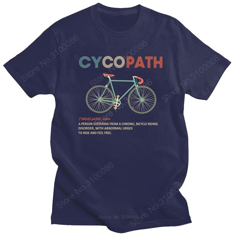 Vintage Tshirt Unisex Cycopath Funny Cycling For Cyclists And Bikers TShirt Streetwear MTB Tees Shirt Short Sleeved Cotton T Shirt