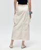 City Breeze Out-Pocket Nylon Long Skirt_White