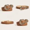 Punk Style Pu Leather Belt With Metal Buckle For Casual Youth Fashion