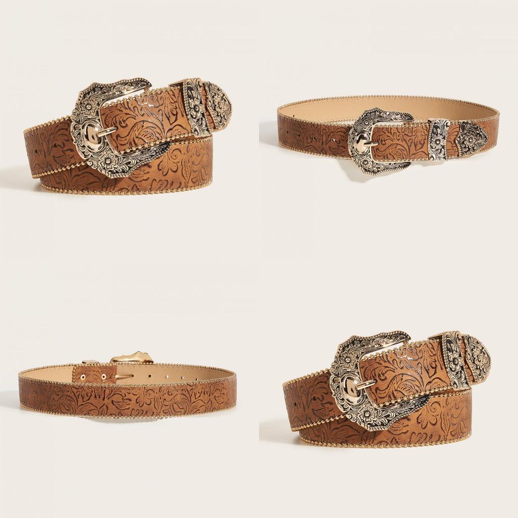 Punk Style Pu Leather Belt With Metal Buckle For Casual Youth Fashion