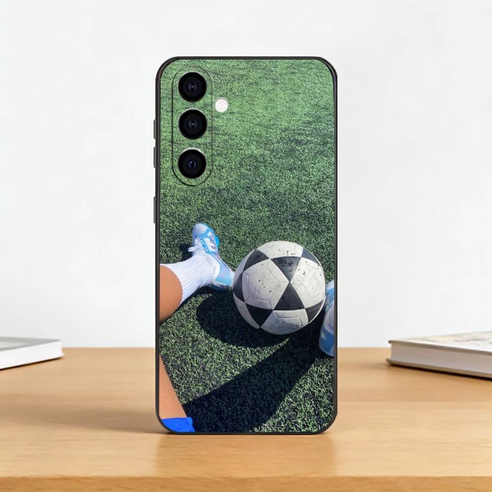 Football Sport Soccer Phone Case Black Silicone Soft For Samsung Galaxy A73,A72,A71,A70,A53,A52,A51