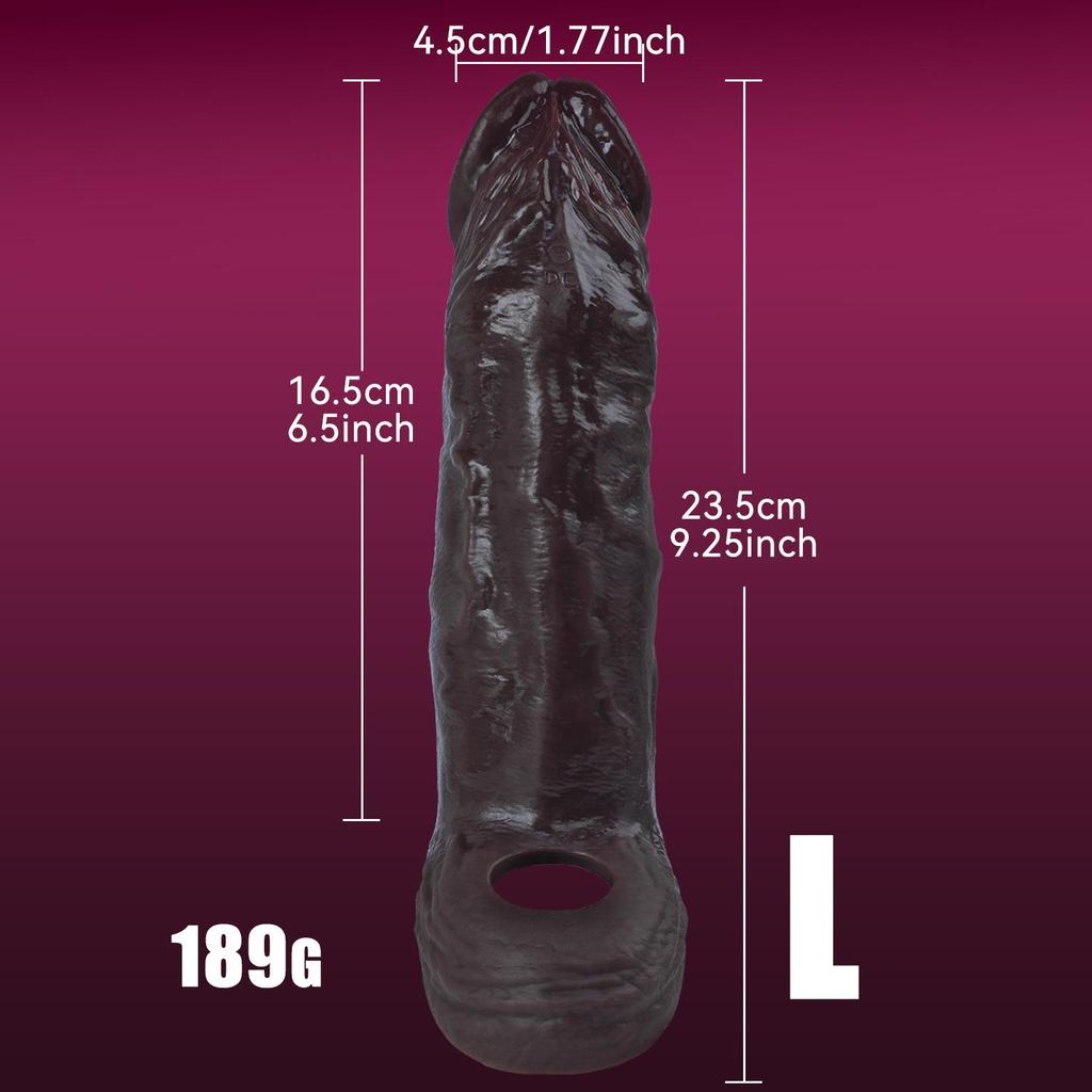 Black Penis Sleeve Enlargement Sleeve For Cock Sex Toys for Men Extender Silicone Dick Sleeve Artificial Penis Enlarge Thicken Condom