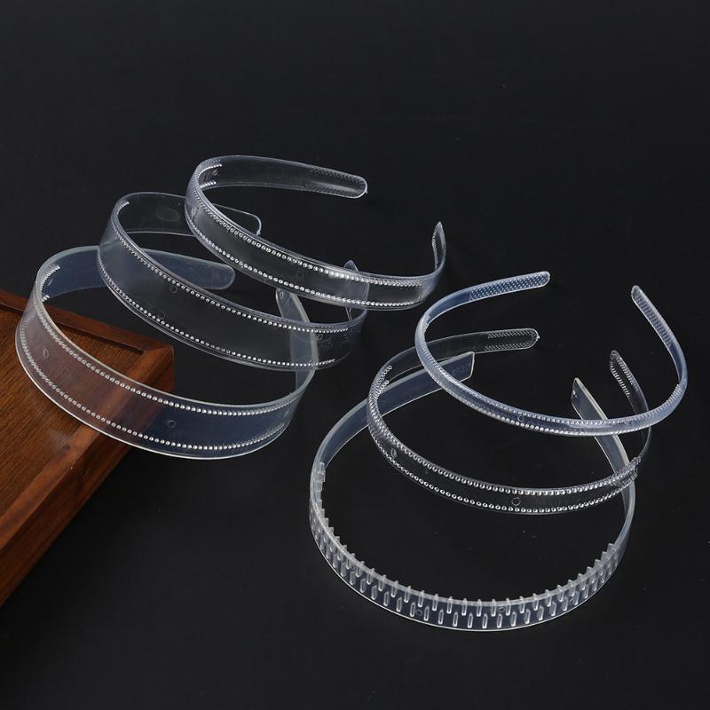10 Stück gezahnte rutschfeste durchsichtige Haarreifen transparente Kunststoff-Haarbänder für Urlaubsreisen tragbare Haaraccessoires