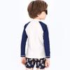 Kids Swimsuit for Long Sleeve Rash Swimming UV Protection for Kids395 5T [Teddy] Boys, Guard, Shorts, Cap, 3-Piece Set, (B White, (100cm))