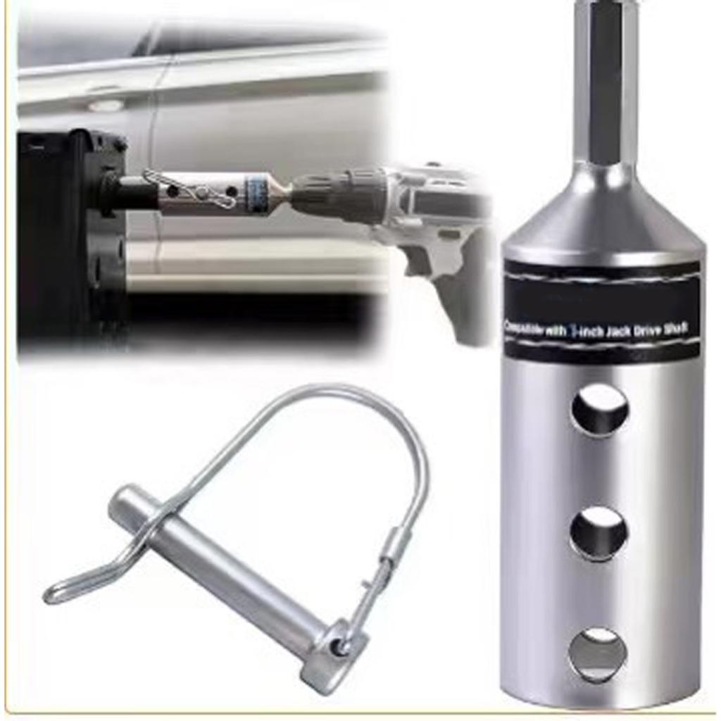 Professional Stainless Steel Handle Cordless Drill Adapters with Socket Bit Attachment Trailer Jacks Drill Adapters