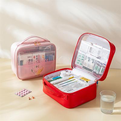 New Semi Transparent Medical Bag Large Capacity Waterproof First Aid Bag Travel Portable Medical Bag PVC Medicine Storage Bag