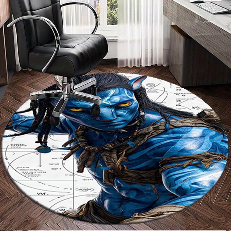 1PC Ava-tar Adventure Round Rug, Non-slip Chair Mat, Home Decor, Circle Carpet Perfect for Office, Bedroom, Living Room,Christmas Gift