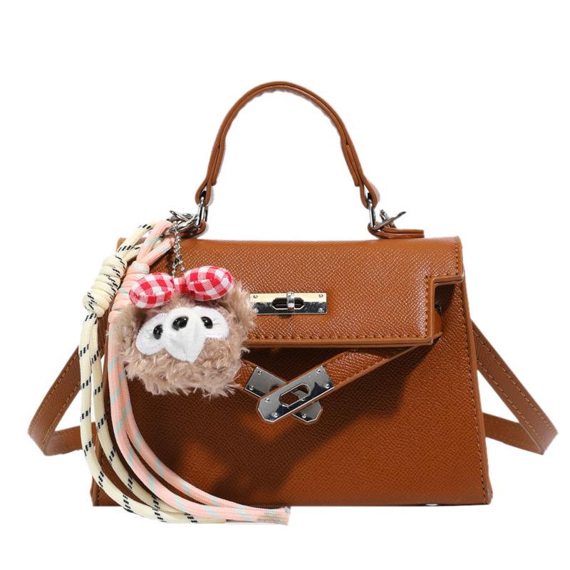 

Элегантная текстурированная сумка Kelly: Компактная, Универсальная Сумка Кроссбоди/На плечо из ПУ кожи для Женщин 2025 Bag Only коричневый