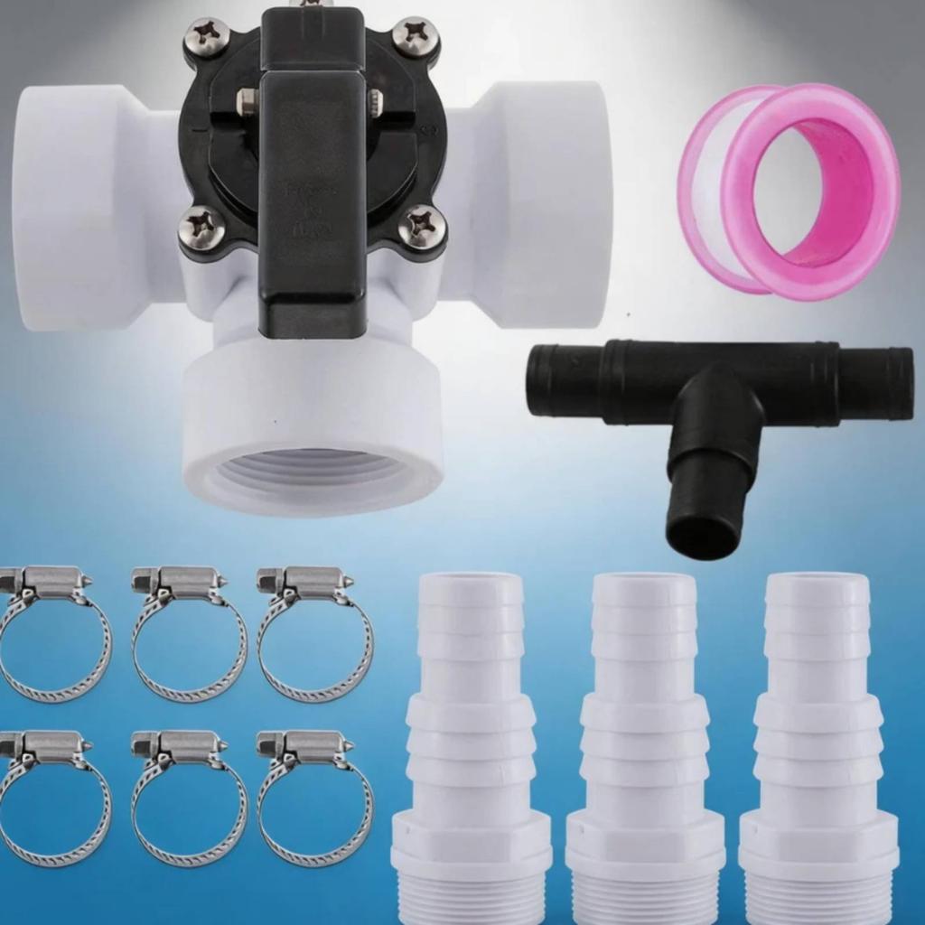 3 Pieces 1.5 Inch Pool Diverter Valve Self-Lubricating 3 Way Pool Valve Chemical Resistant Long-Lasting For Filtration System
