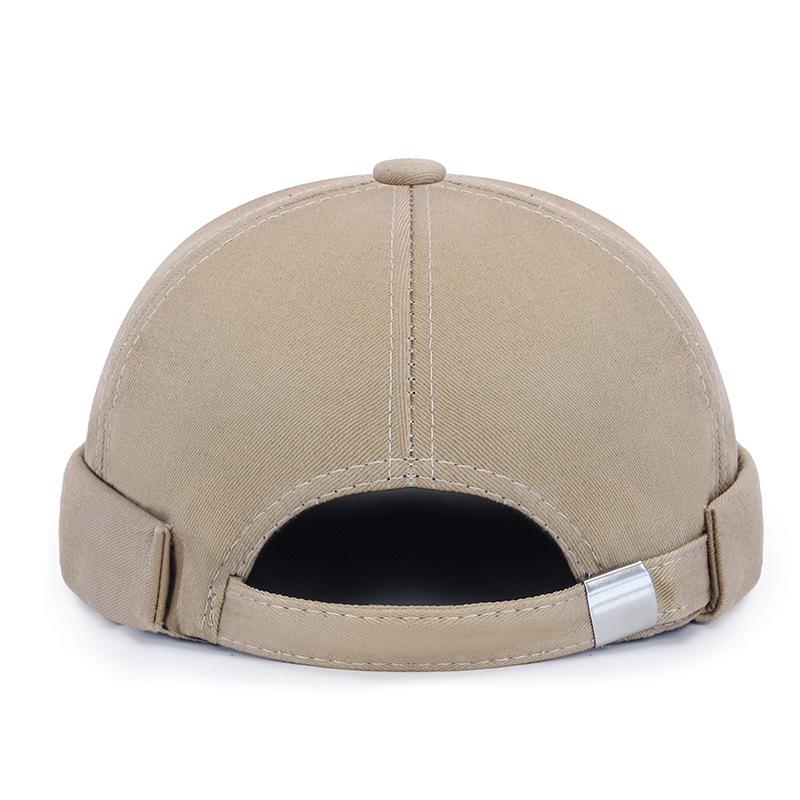 Frühling Retro Hip Hop Schiebermütze: Einfarbiger Streetdance Melonenhut ohne Krempe