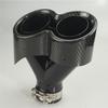 Universal Pair  63mm Inlet 3D Glossy 100% Real Carbon Fiber Car SUV Conjoined Dual Exhaust Pipe Tail Muffler Tip