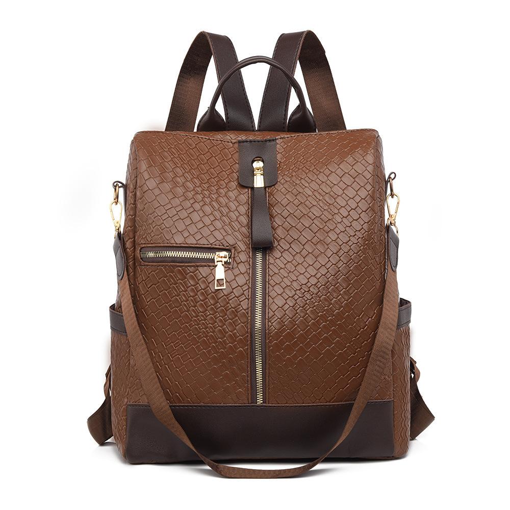 Schoolbag for 1011 new fashionable European and American style anti-theft multi-functional dual-purpose backpack pu large-capacity women's bag