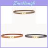 Genuine Leather Womens Adjustable Belt For Summer Dresses With Silver Buckle For Casual Wear