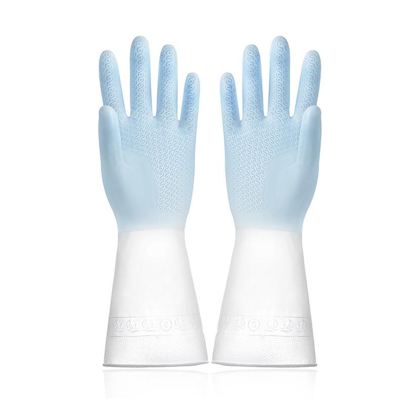 

Durable Waterproof Dishwashing Gloves - Wear-Resistant Rubber Latex Cleaning Gloves for Kitchen and Laundry Tasks. Medium синий