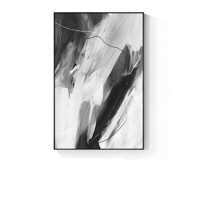Black and White Yellow Abstract Oil Painting Printed On Canvas Gold Foil Modern Posters and Prints for Living Room Porch Decor