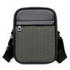 WEIXIER Men's Crossbody Bags Fashion, Casual Woven PU Leather Shoulder Bag for Business, Vertical Sling Bag for Men