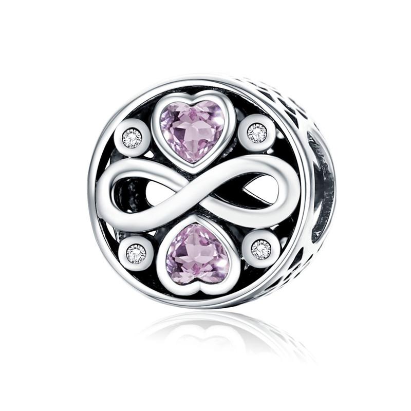 BAMOER Silver Charm Collection 925 Silver Dazzling CZ Beads Fit Bracelets & Bangles Jewelry