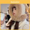 Checkered Pattern Plush Hat Women Winter Ear Protection Outdoor Warmth Cap Gift