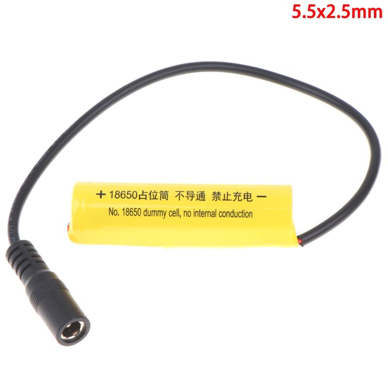 18650 Dummy Cell Battery Housing 0V Adapter Tube 5.5x2.1mm/5.5x2.5mm Port for Battery Capacity Testing