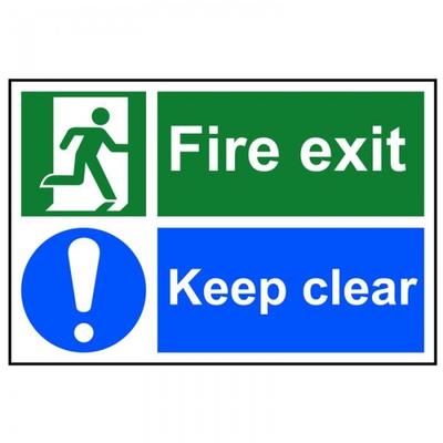 Scan Fire Exit Keep Clear - Pvc Sign 300 X 200mm