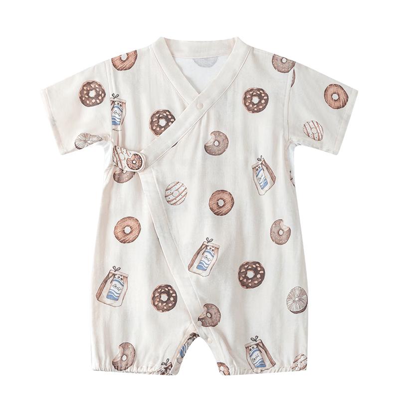 EMXEE Baby Gauze Short Sleeve Romper Bodysuit