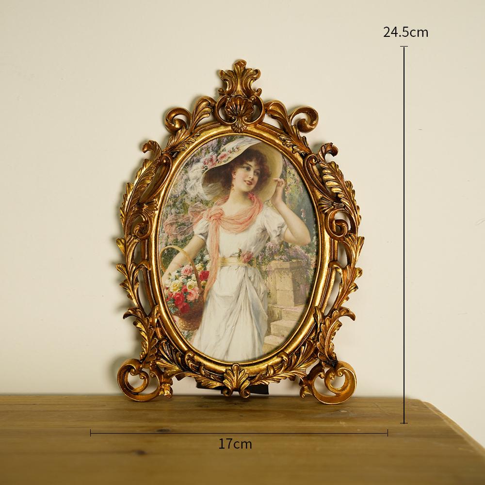 

1 PCS 5 inch 6 inch 7 inch Relief Hollowing Resin Photo Frame Carved European Antique Old Oval Resin Home Furnishing Creative Ph