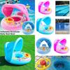 Comfortable Inflatable Baby Swim Ring With Sunshade For Kids Pool Fun And Safety