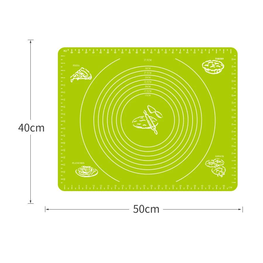 Multicolor Silicone Baking Mat Baking Sheet Pizza Dough Mat Soft Rolling Pastry Board Cutting Fondant Cake Dough Pad Bakeware