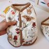 Cute Rabbit Printed Pet Dog Clothes Cat Clothes Thickened Teddy Bear Coat with Velvet Jacket Pet Supplies Puppy Clothes Vest