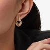 Exquisite Sparking Twisted Shaped Inlaid Synthetic Zircon Hoop Earrings for Women Elegant Classic Banquet Festival Jewelry Gifts