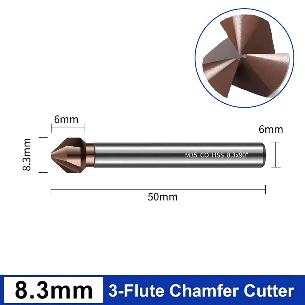 1Pcs M35 Cobalt Chamfer Countersink Drill Bit High Speed Steel 3 Flutes Chamfering Cutter 6.3-40mm Stainless Steel