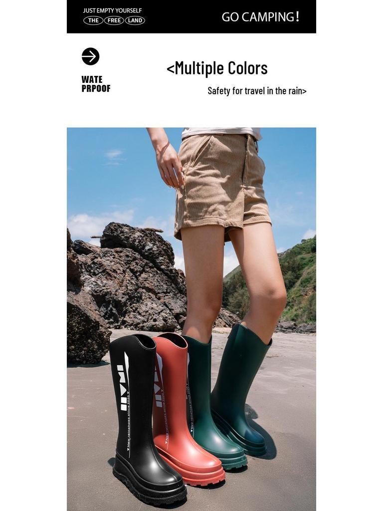 Damen Hohe Rutschfeste Gummistiefel - Wasserdichte Gummischuhe für Alle Jahreszeiten