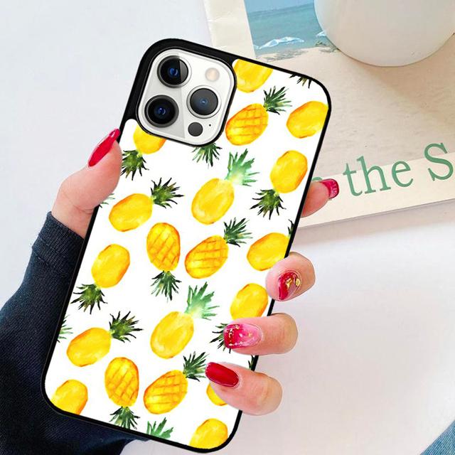 Watercolor Palm Leaves PINEAPPLE Phone Case Cover for iPhone 17 Air 16 15 14 13 11 12 Pro Max Plus Shell Coque