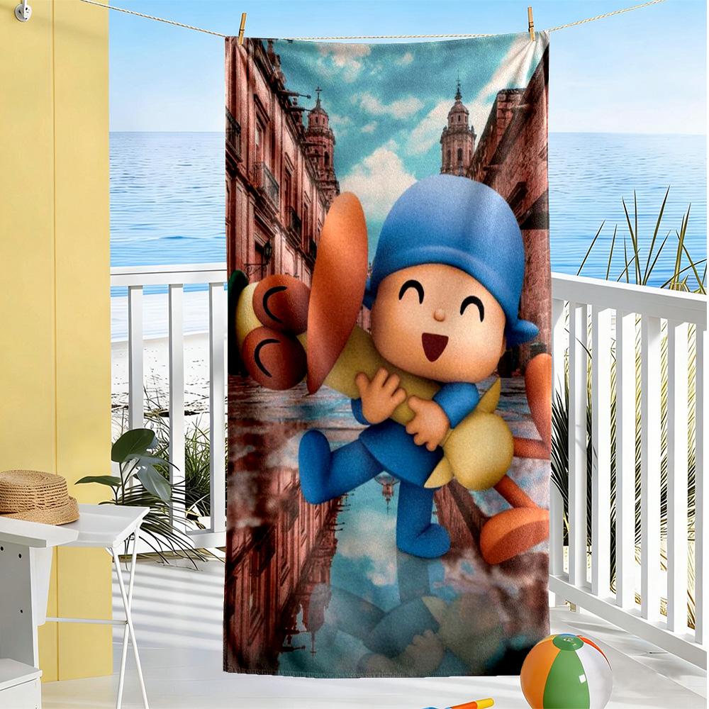 Pocoyo Beach Towel Super Soft Microfiber Quickdry Fabric Comfortable Lightweight Suitable for Sports, Travel, Swimming, Yoga, Bathroom, Beach, And Poo